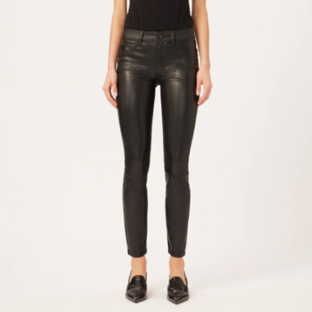 DL1961 Florence Insta Sculpt Epiphany Black Coated Moto Skinny Jean 30